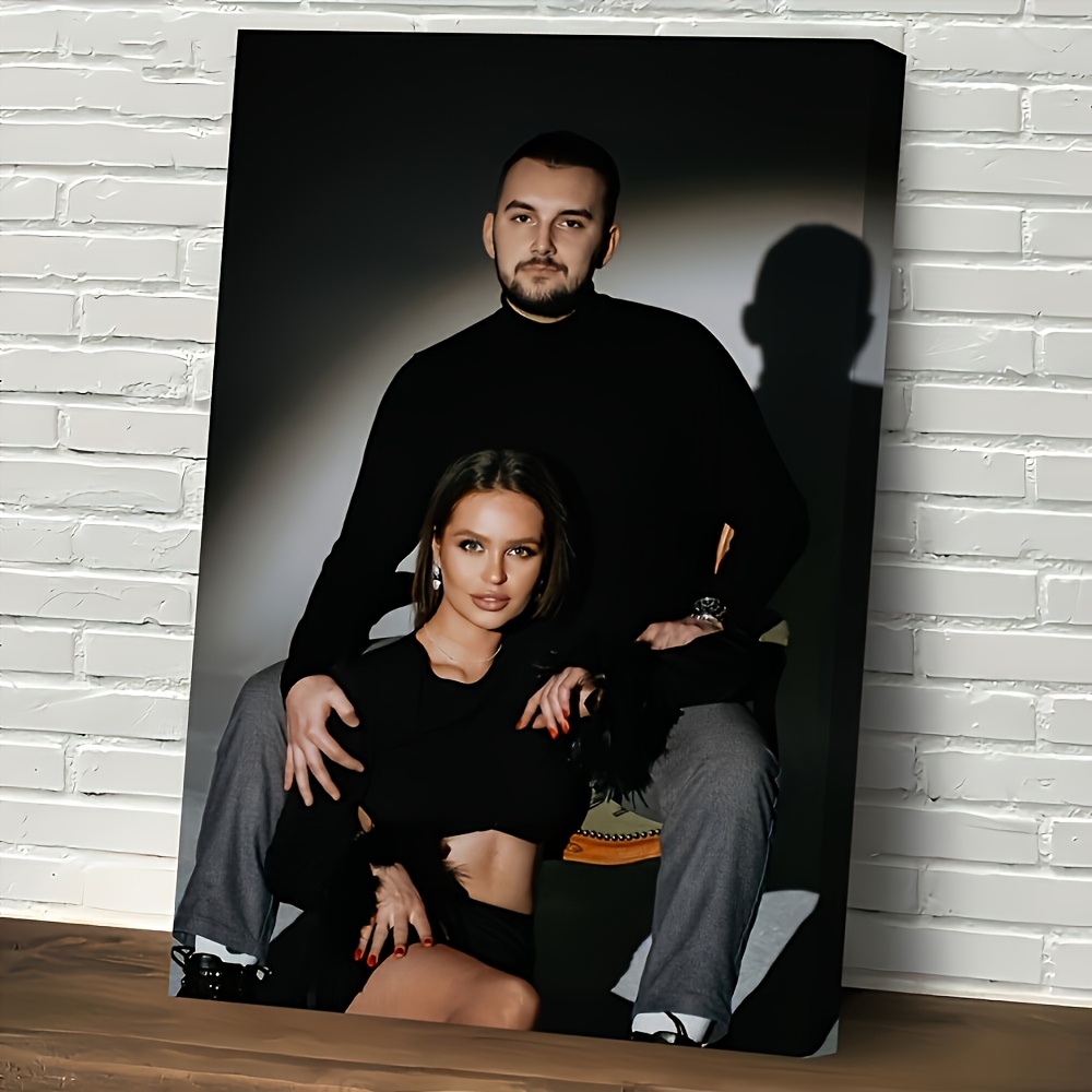 E-shop Personalisierte Leinwandkunst mit Holzrahmen – Individuelles Foto-Wanddekor mit aufgespannter Leinwand Holzrahmen – Geschenke für Familie,