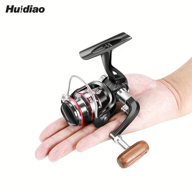 

Huidiao Mini Fishing Reel 500/800 - Lightweight Aluminum, Stainless Steel Bearings, Smooth Casting For Beginners & Pros, Black