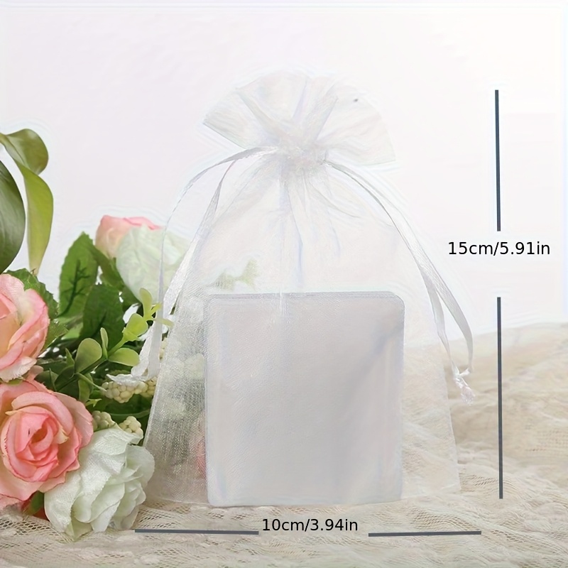TEMU 50pcs Reusable Breathable Mesh Fruit Protection Bags With Drawstring Closure - Lightweight Organza Netting For Garden, , Strawberries, Grapes,
