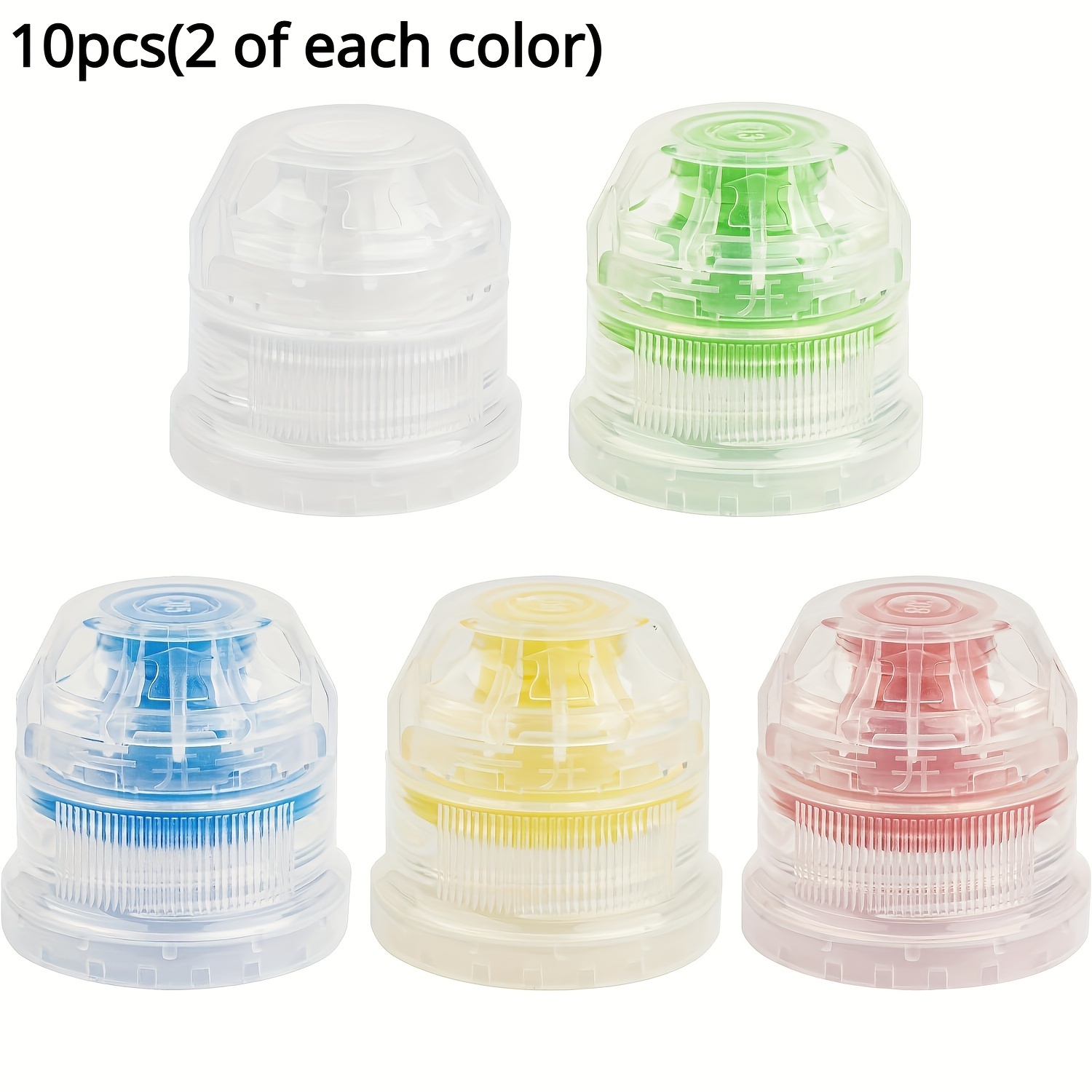 

10-piece Leakproof Flip-top Water Bottle Caps, 1.1" Fit, Durable Pp - Spill-proof & Easy Install, Assorted Colors
