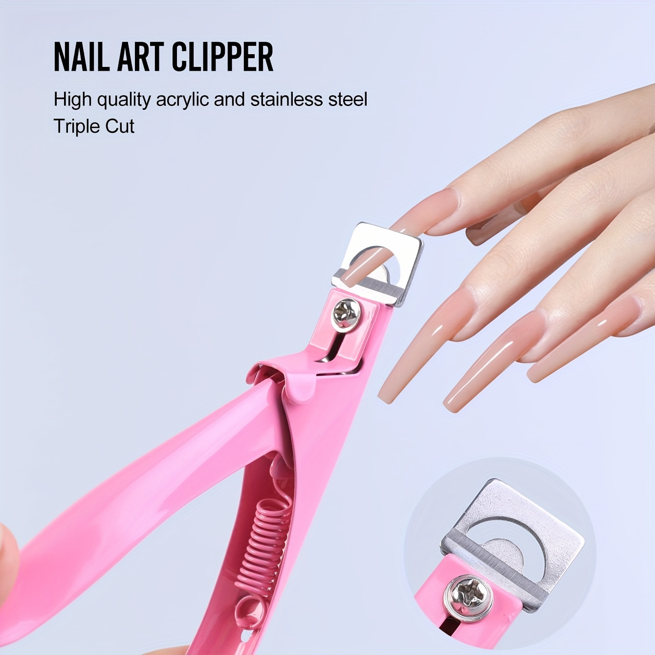 

Nail Art Clipper For Acrylic Nails, Triple Cut, Stainless Steel And Adjustable Blade For Pruning Fake Nails, Gel Nails, And Natural Nails