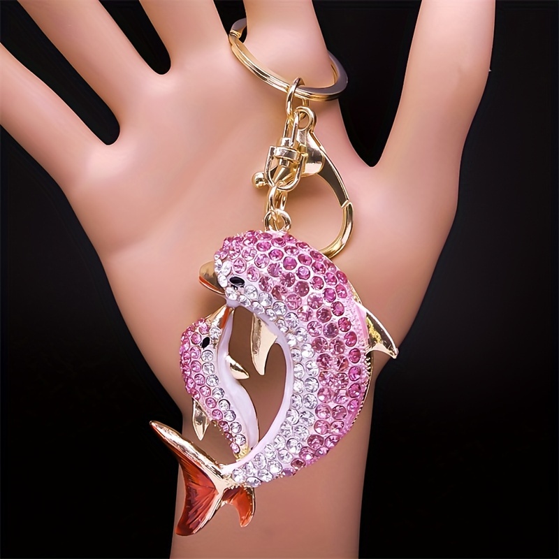 Cute Dolphin Animal Keychain For Women's Wallets, Bag Charms, Handbag Pendants, Metal Fashion Keyring Holder K5361s01