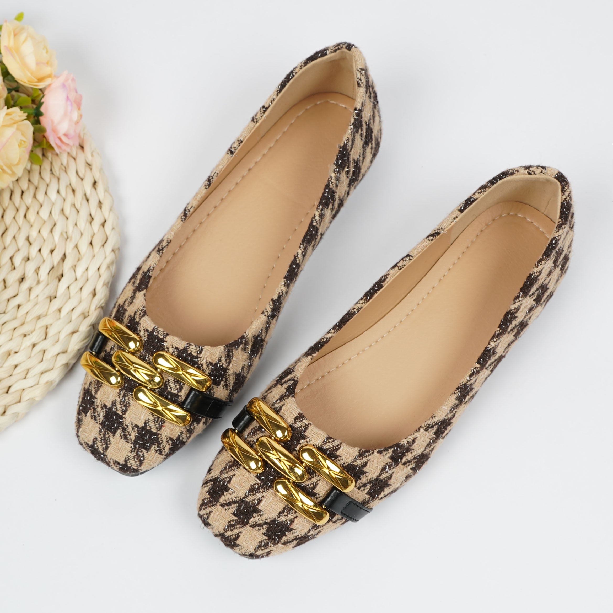 Women's Flat Square-Toe Professional Shoes, Women Shoes