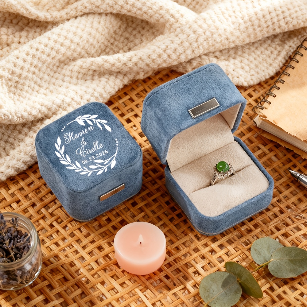 Personalized Luxury Plush Velvet Ring Box