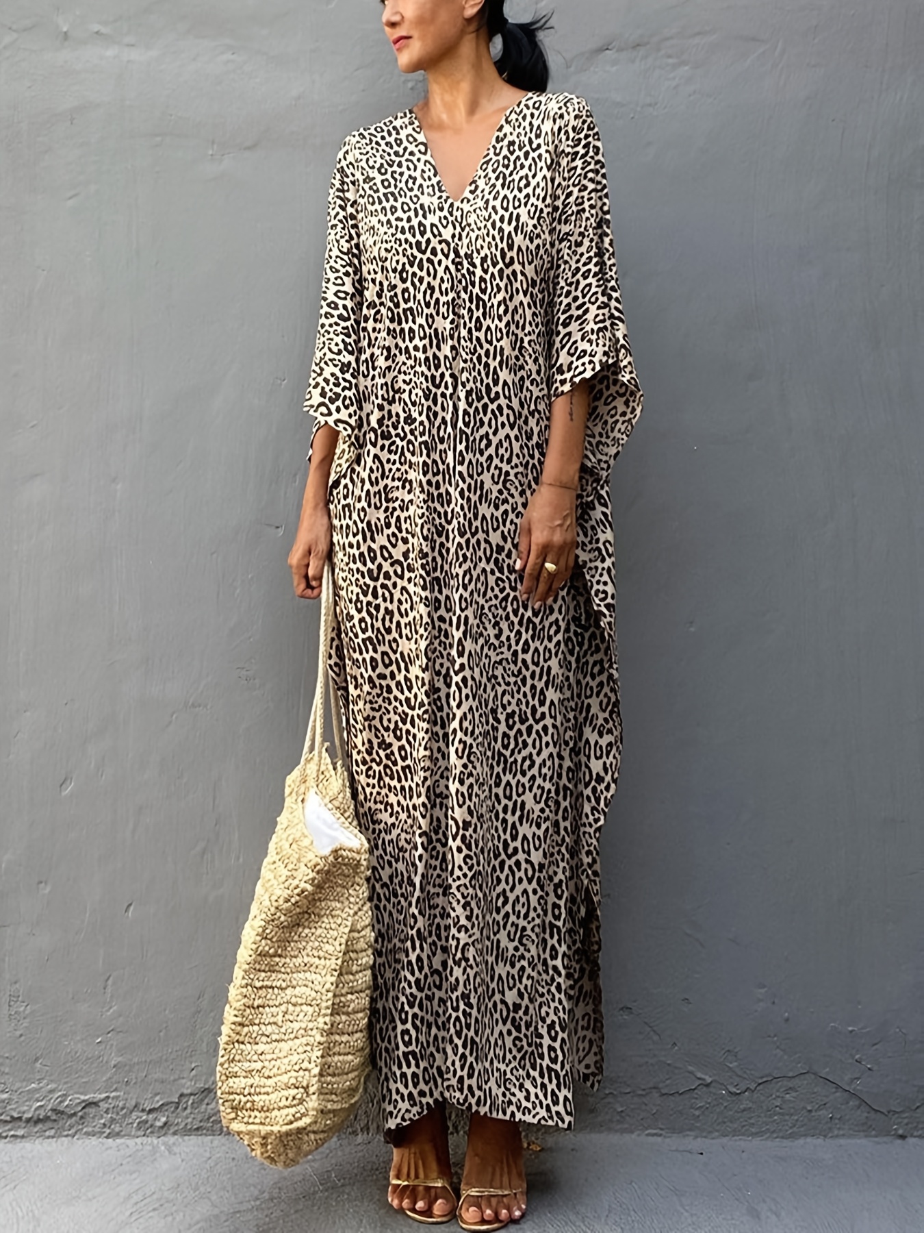 caftani donne taglie forti copricostume spiaggia boho Temu Italy