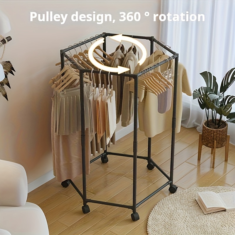hexagon freestanding hanging clothes rack heavy duty metal Temu