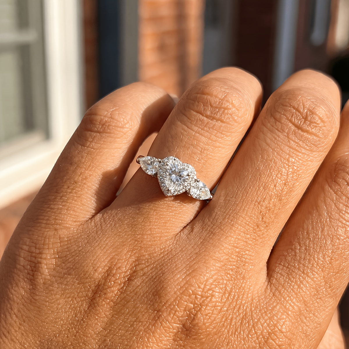 Women's Heart Ring, Exquisite Retro Design