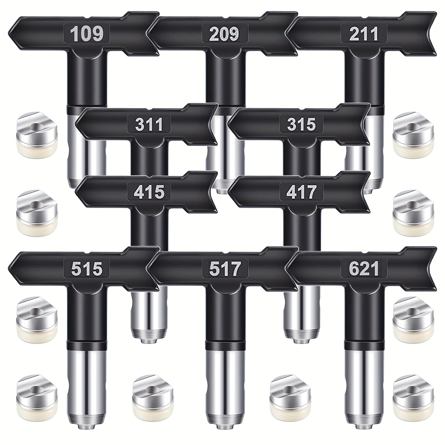 TEMU 10 Airless Spray Nozzle Double Sided Spray Nozzle Spray Suitable For Airless Spray Machine Replacement Parts For Decoration Garden Deck Fence