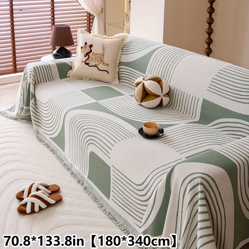 TEMU 1 pz Copridivano in Ciniglia Foderata con Nappe, Divertente Protezione per 1 pz, agli Animali Domestici, Protezione per Mobili Durevole, per
