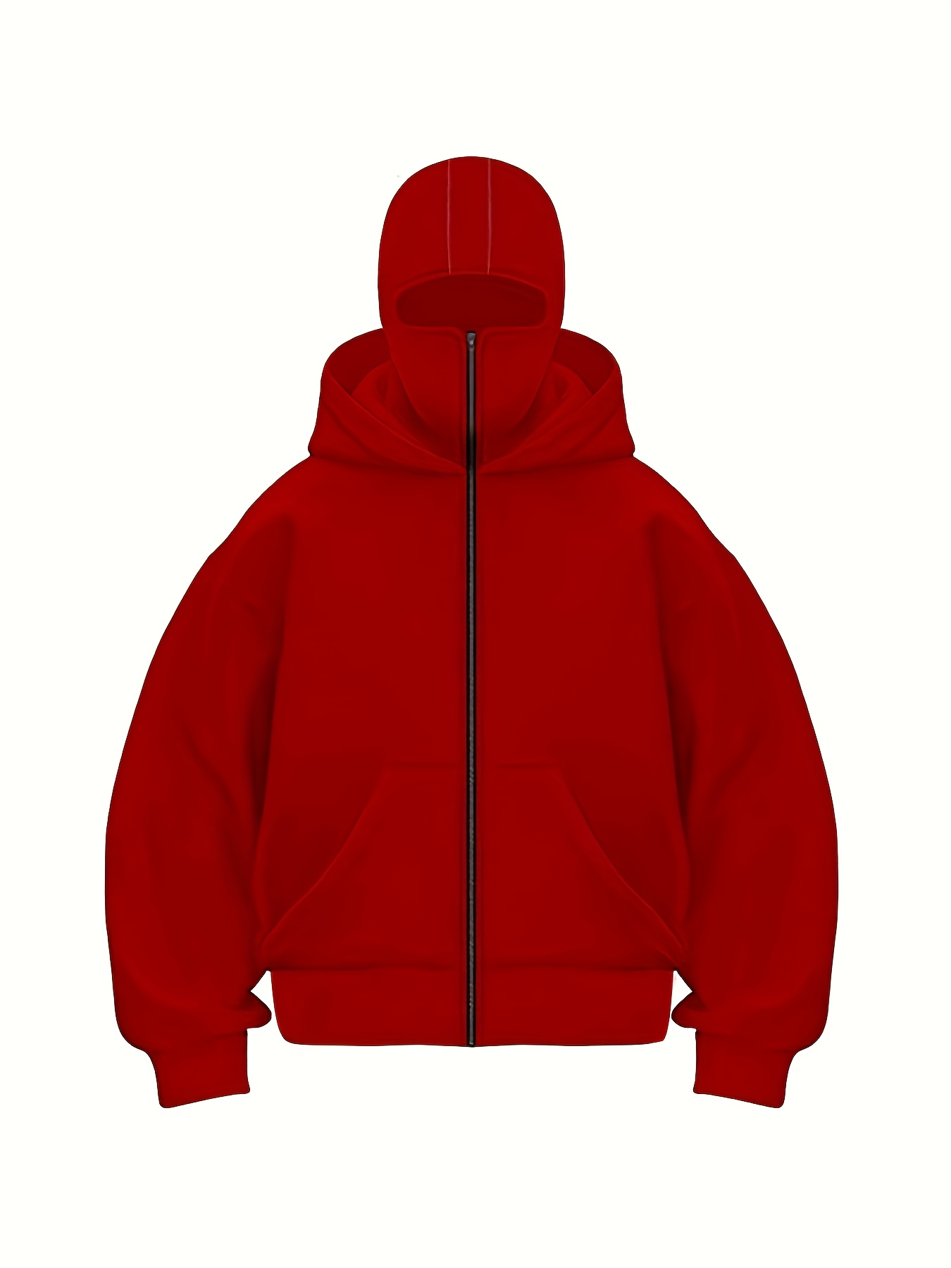 mens red hooded zip windbreaker jacket sporty two leg design