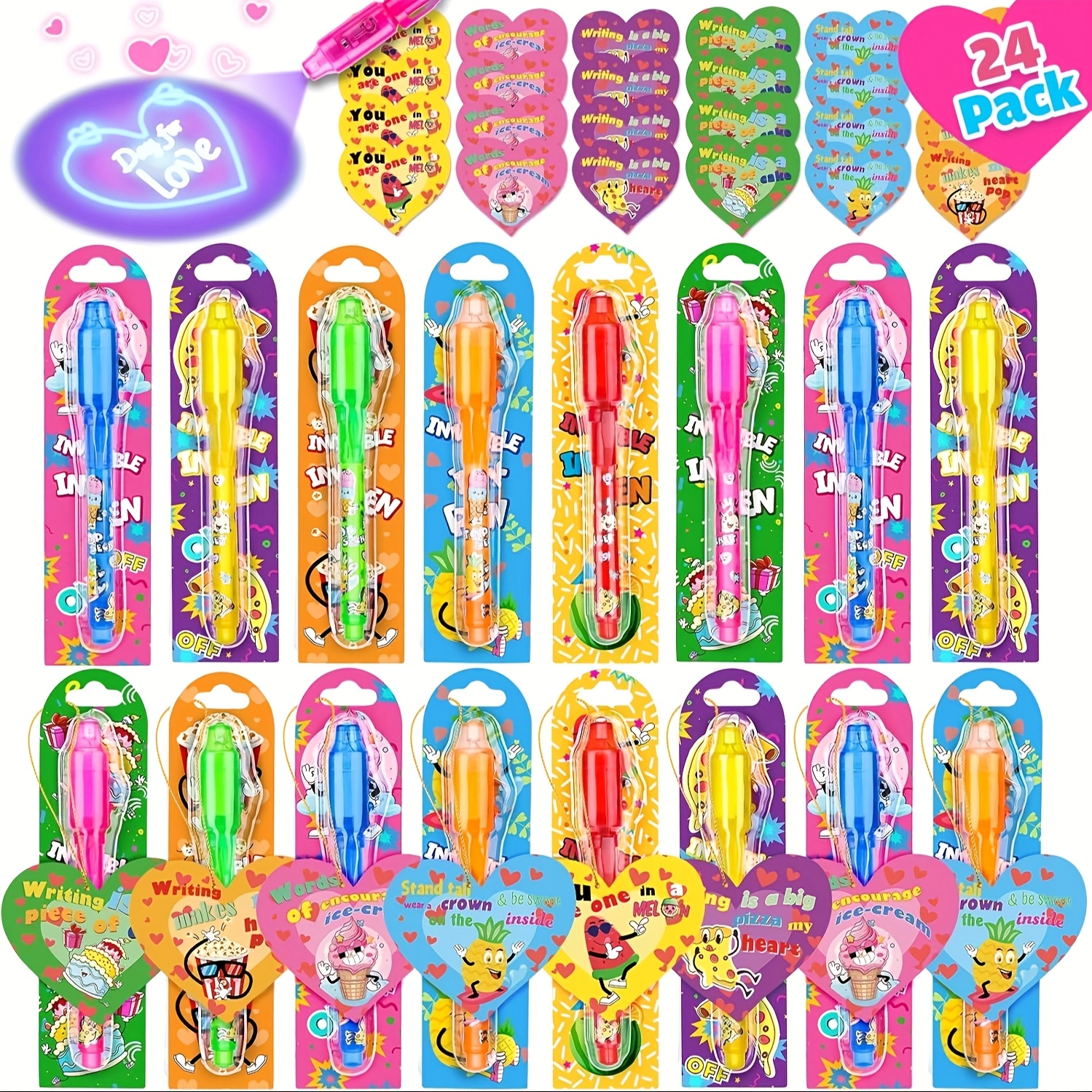 

Joycover Valentines Day Gifts For Kids, 24 Pack Pen, Valentine Birthday Party Favors, Goody Bag Fillers Stuffers, Classroom Prizes For Students, Christmas Gift For Boys Girls