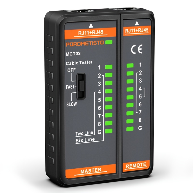 TEMU Mct02 Mini Network Cable Tester, Rj11 And Rj45 Ports Separable Type Wire Tester, /cat5e/cat6 Cable Telephone Line Continuity Test, Led Telephone