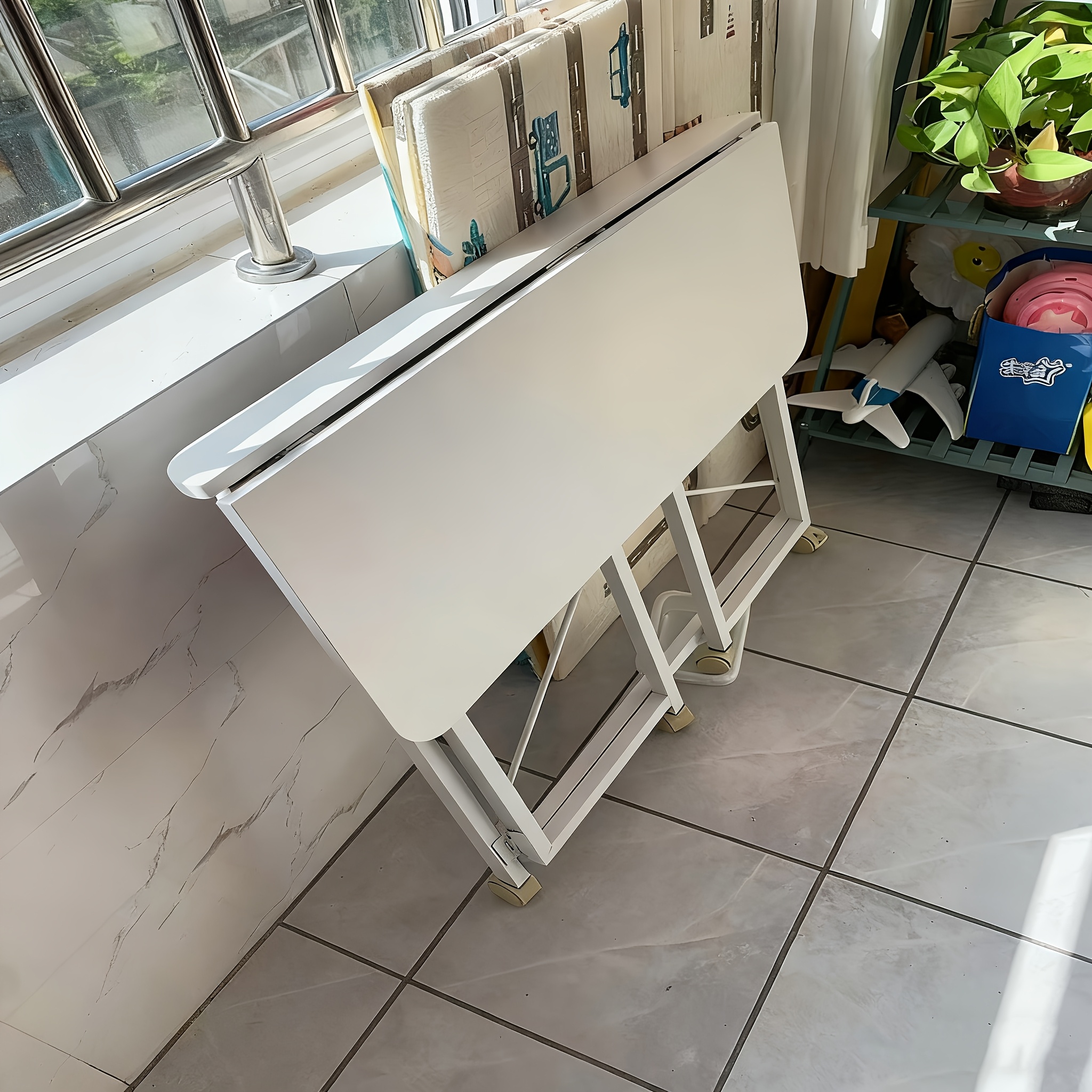 foldable desk with storage - space-saving computer table, easy assembly, sturdy metal frame, no electricity needed, for home office, dorm, or study room, desk for home office, dorm furniture, art , durable construction Product details 0