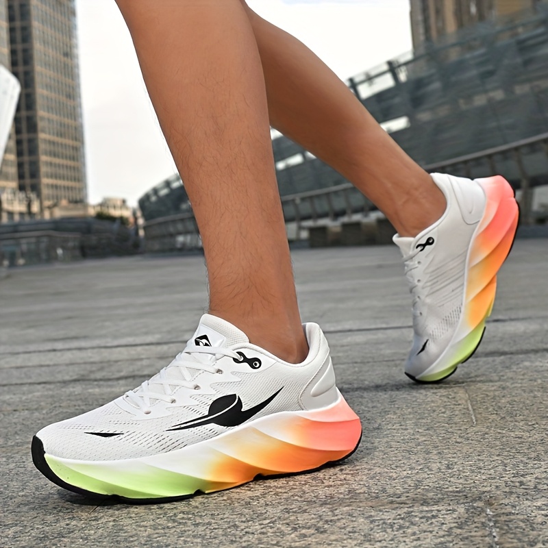 Fashionable Men's Platform Soft Sole Casual Sneakers, Comfortable Outdoor Running Shoes
