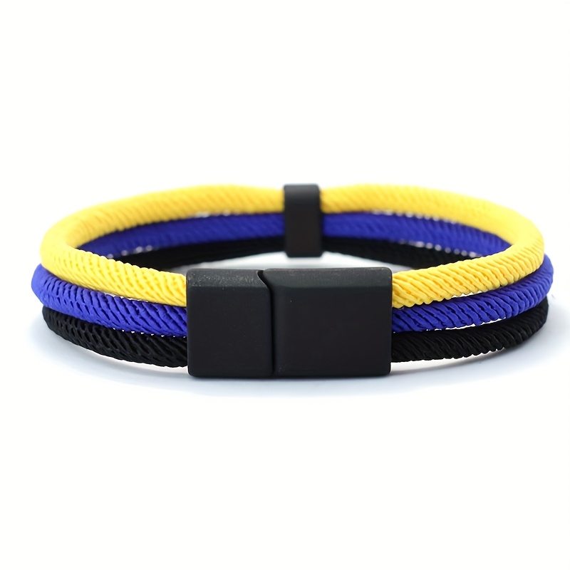 Men's Patriotic Flag Bracelet, Adjustable & Lightweight
