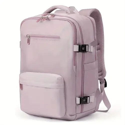 1pc light purple multifunctional travel backpack for women men business casual shoe compartment usb charging port 15 6 laptop sleeve adjustable straps large capacity lightweight design for short trips