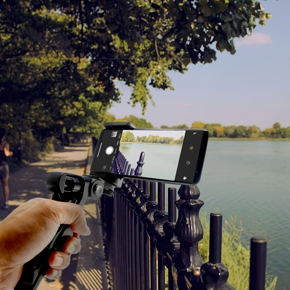 TEMU 1pc Adjustable Desktop /handheld Tripod With Phone Mount, Compatible With All Phones, Digital Slr Cameras, And Camcorders, Usable For Desktop Or