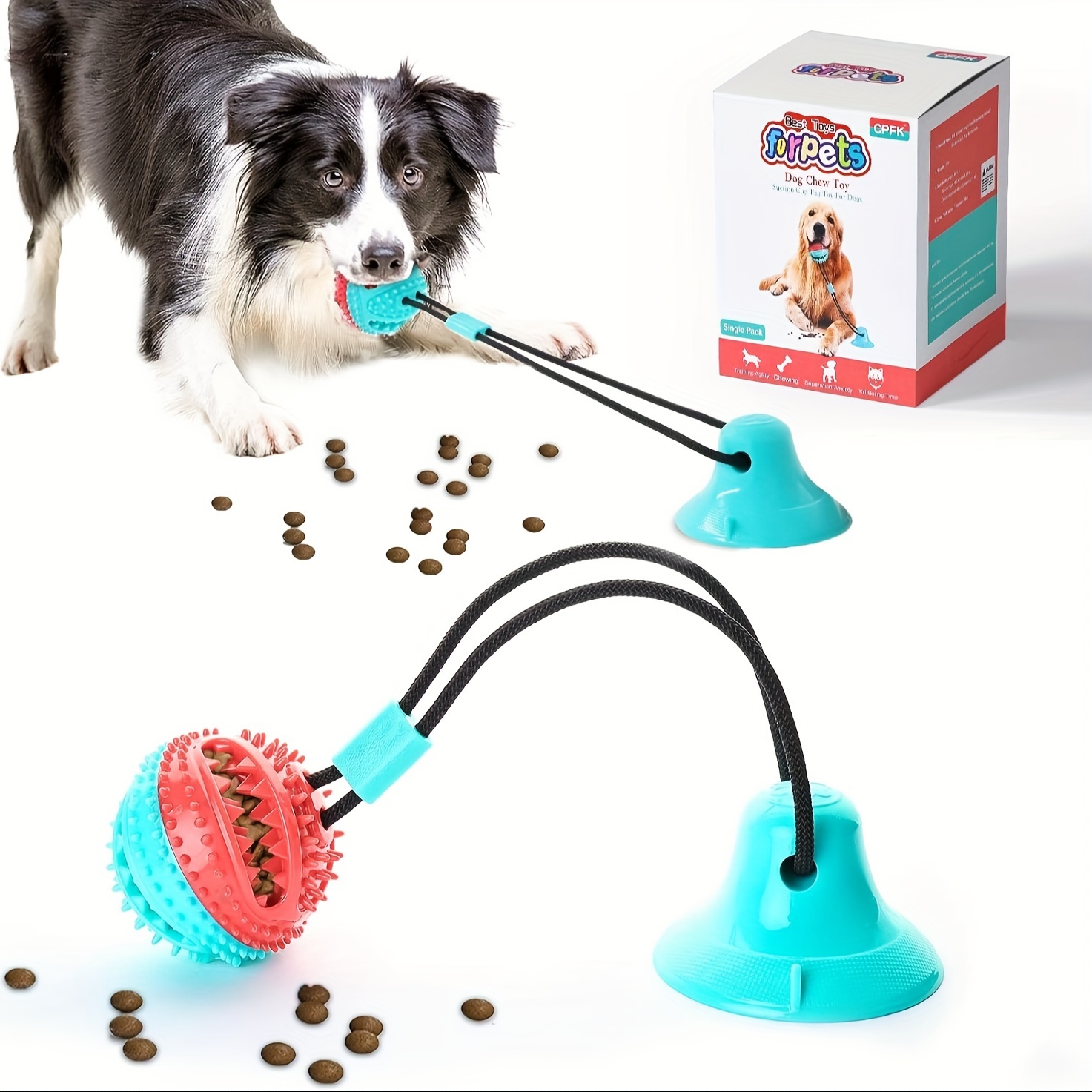 

Interactive Dog Toys: Tug - Of - Rope, Exciting Tug - Of - War Suction Cup And Teeth - Nourishing Cleaning Ball