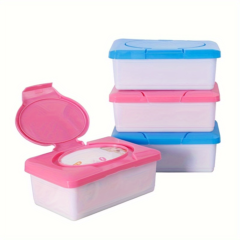 

Stylish Wipes Dispenser - Dustproof, Moisture-retaining Storage Case For Bathroom & Car - Durable Plastic, Easy Open Design - Red/blue