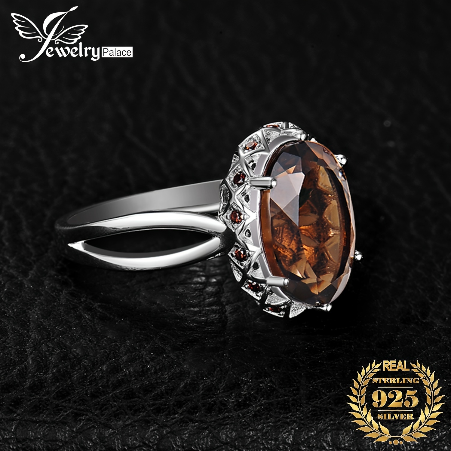 

1pc 925 Sterling And Luxury Oval Cut Huge Natural Quartz Silver Ring For Women For Prom Party Banquet For Dating Gift Fine Jewelry