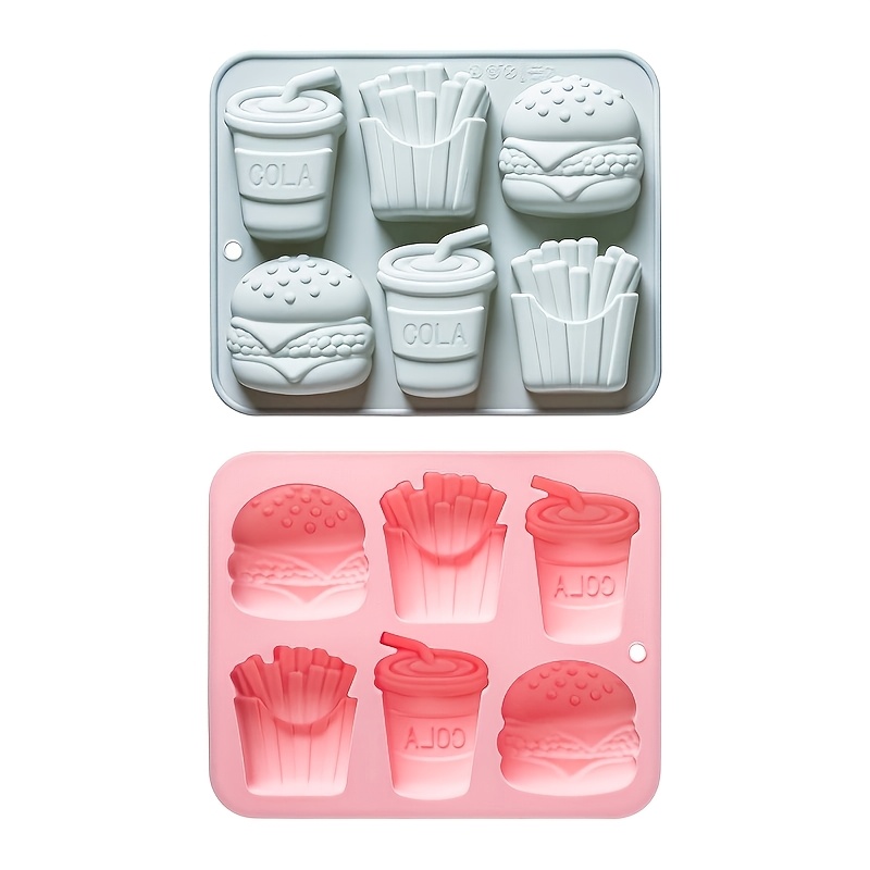 TEMU 6-hole Burger Silicone Mold Fondant Candy Chocolate Mould Soap Jelly Epoxy Resin Mold Cake Decorating Tools