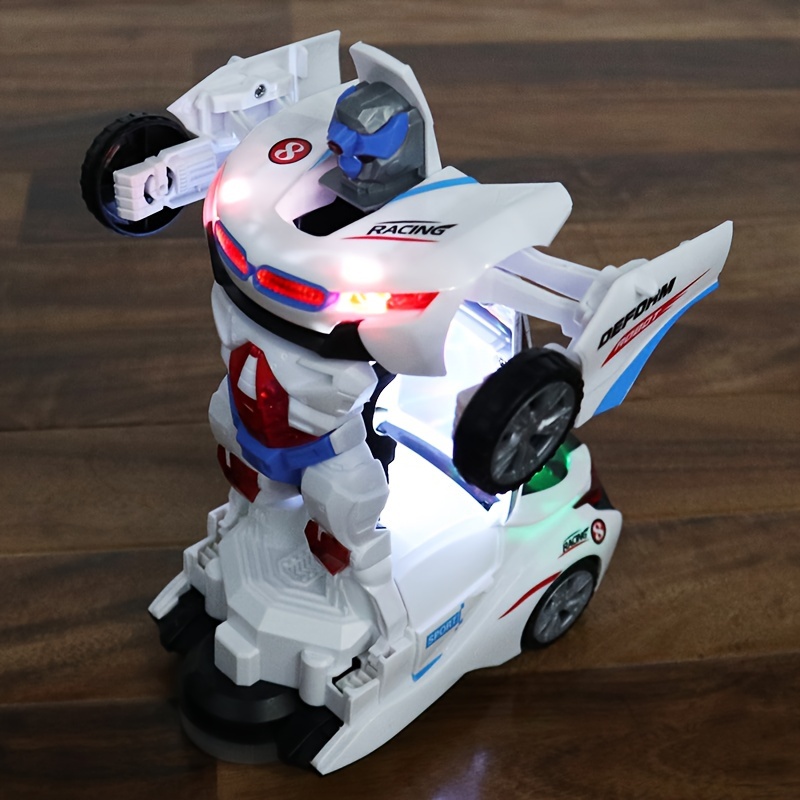 automatic deformation robot car toy car will be a robot car automatic universal avoid obstacles with lights and music birthday gift christmas gift holiday gift not delivery battery halloween gift details 7