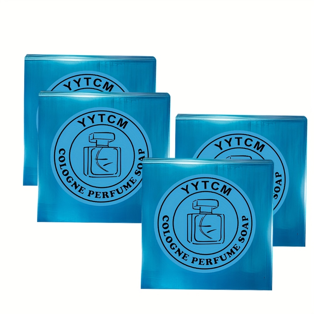 Image of Men's Cologne Fragrance Soap With Shea Butter And Olive Oil, Long- Scent, Men's Bathing And Cleansing Cologne Soap, 70g/bar - 4 Bars
