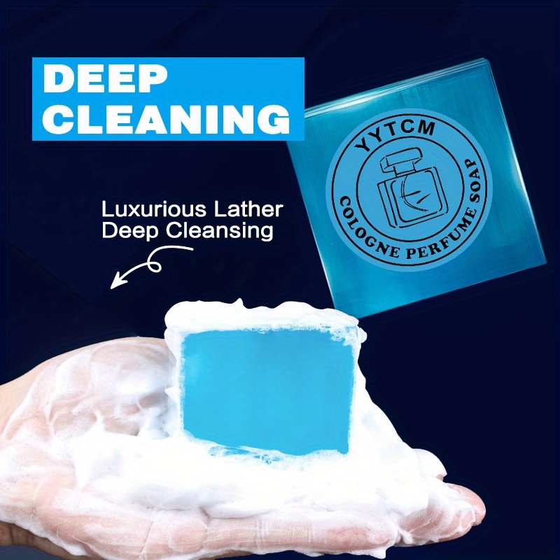 1pc Men's Cologne Soap, Cologne Perfume Soap, Bath Soap Face Wash Bath Body Soap Essential Oil Handmade Soap 70g