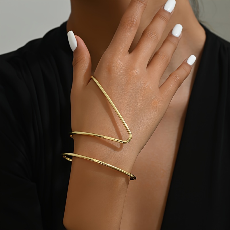 

Simple Exaggerated Geometric Multi-layered Open Bracelet For Women