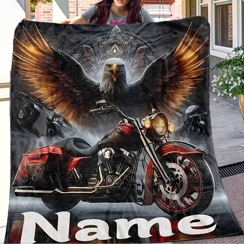 

Eagle Motorcycle Blanket - Personalize , & For , Bed, , - Unique , , Hypoallergenic