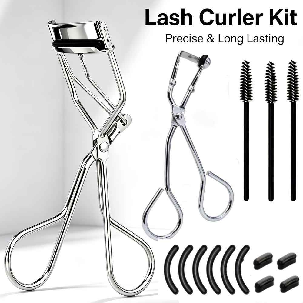 TEMU Eyelash Curler Set With Regular And Mini Precision Eyelash Curlers, Partial Eyelash Curler With Useful Gift Of Separating Comb Extra Filling Pad