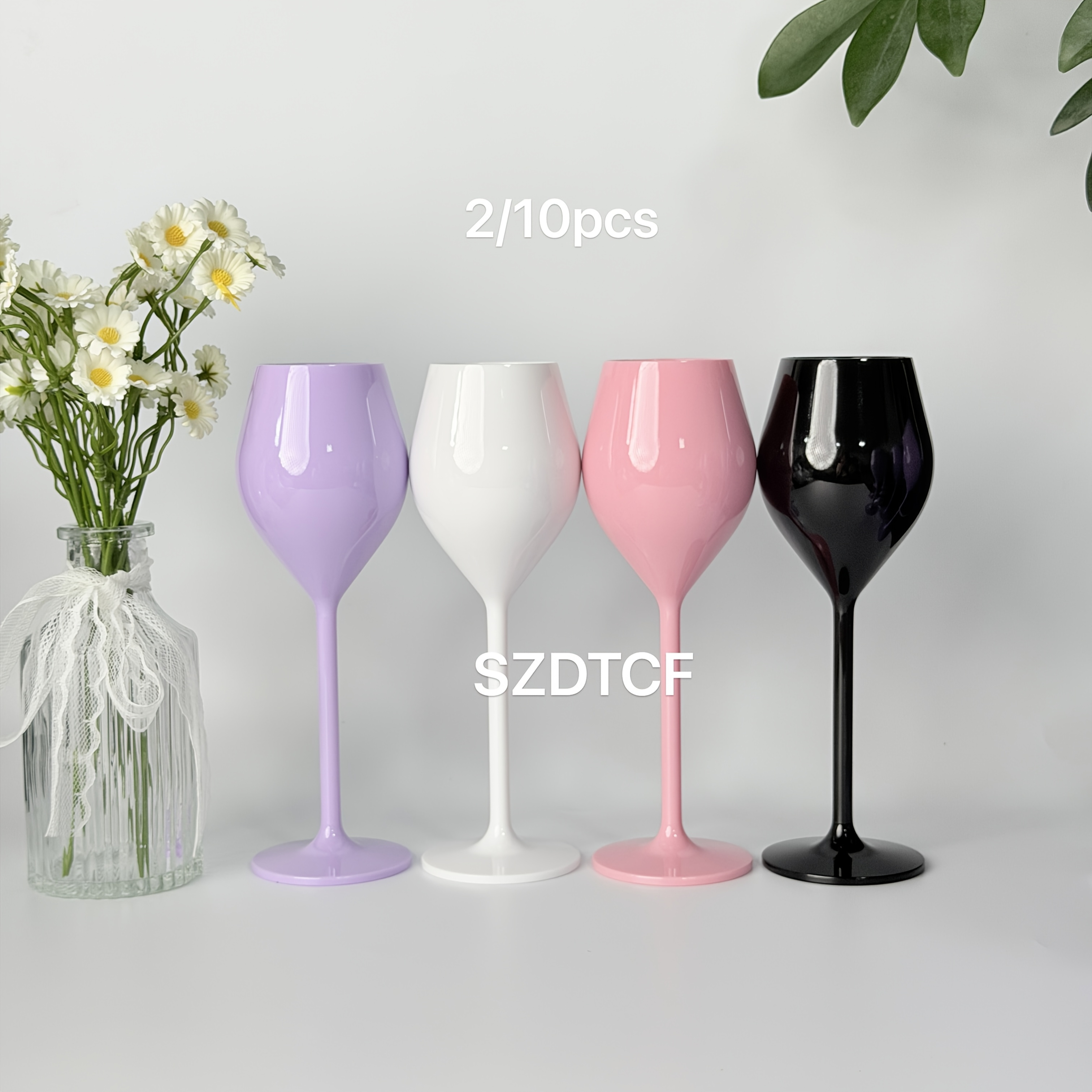 * 2/10pcs * Flute * Glass Grape Stemware Red Wine Glass * Valentine's Day,  Wedding Party Holiday