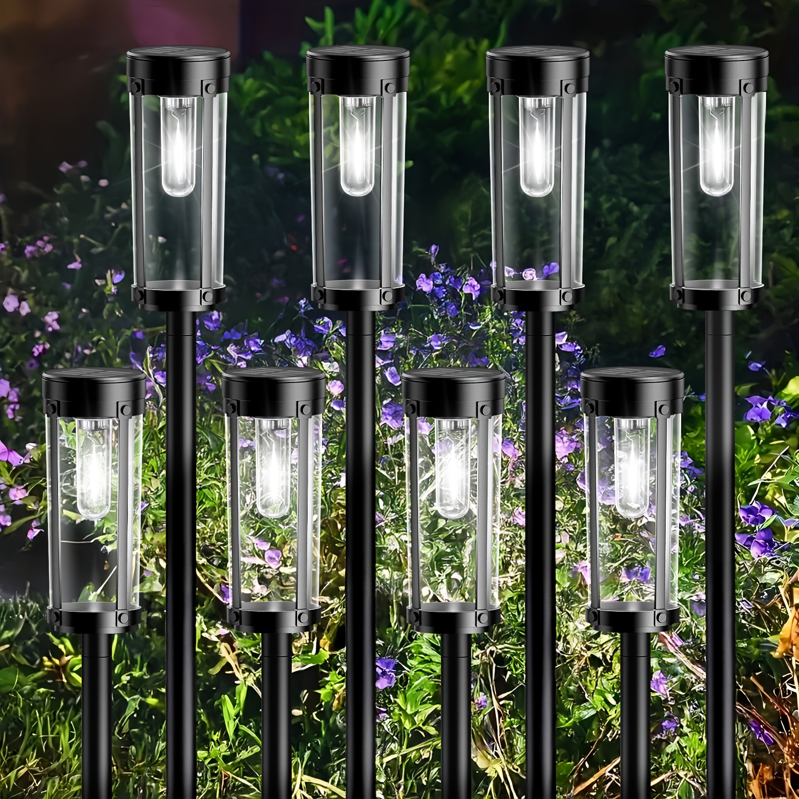 

Solar Pathway Lights Outdoor, Ipx5 Waterproof, Auto Outdoor Solar Lights For Yard Lawn (8 Pack)