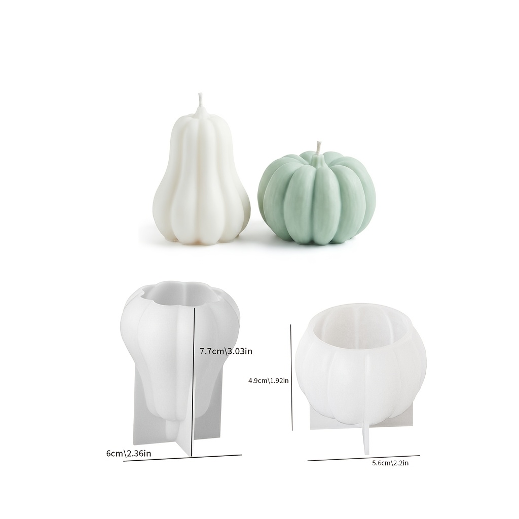 TEMU 2 stampi in argilla, stampi in silicone per candele a forma di zucca autunnale, stampi in silicone per artigianato regalo autunnale