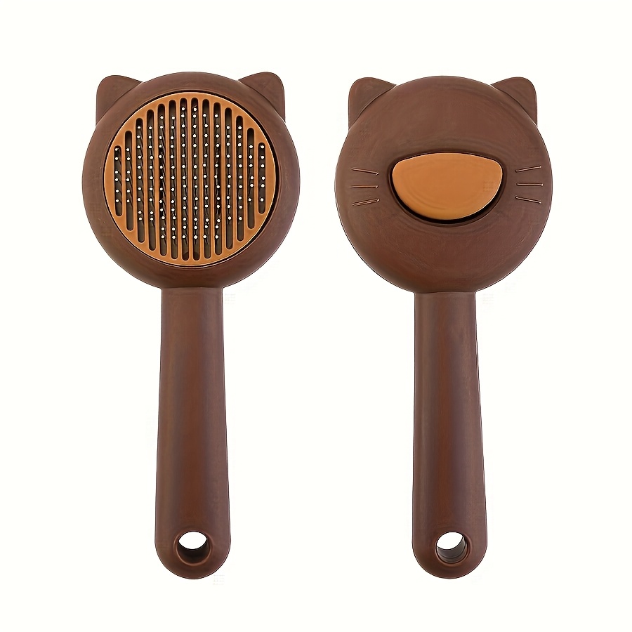 TEMU 1pc Self-cleaning Deshedding Brush Suitable For With Floating Hair Comb, -free Pet Grooming, Self-cleaning Mechanism For Shedding, Suitable For