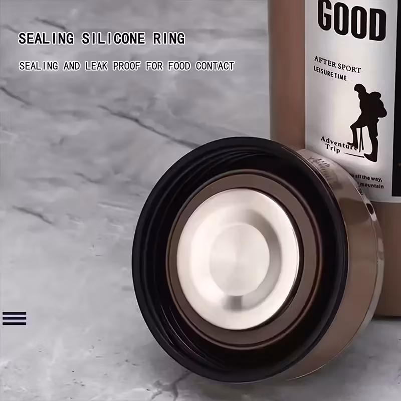 1000ml large capacity insulated cup with leak proof lid carry strap double wall vacuum insulation for hot cold drinks glossy durable lightweight for camping gym travel hiking ideal gift for men women christmas valentines day Product details 6