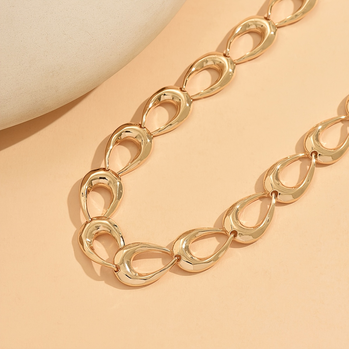 Irregular Shaped Chunky Chain Necklace for Women, Unique Design