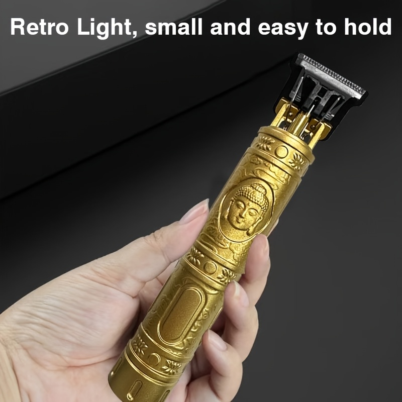Compact Retro Carved Electric Hair Clipper & Body Hair Trimmer, USB Rechargeable with Built-in Lithium Battery, Portable Design for Travel, ABS Material, 400mAh Capacity
