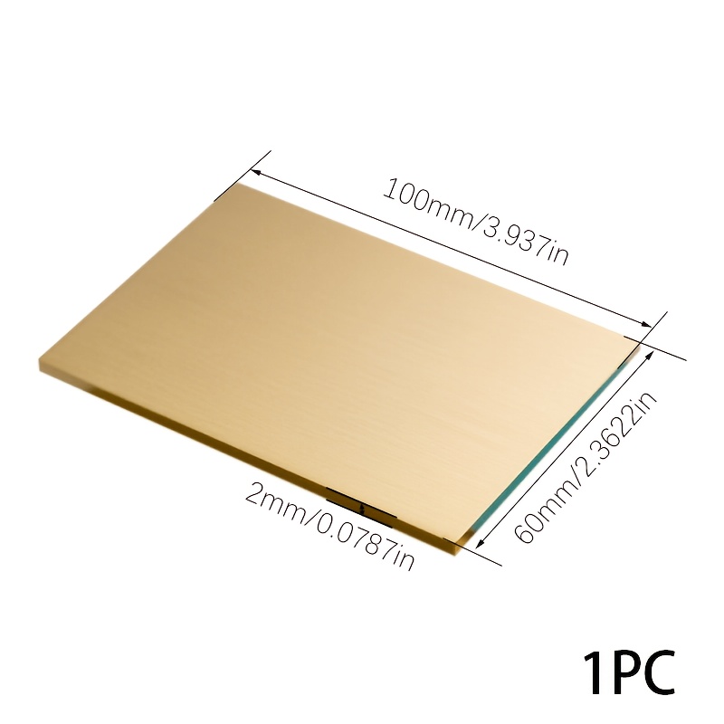 TEMU Plaque de marque, avec des dimensions de 100 mm de longueur, 60 mm de largeur et une épaisseur de 1/2/3 mm, idéale pour la création d'artisanat,