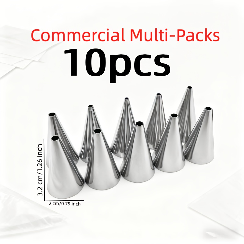 10/20pcs Small Round Piping Nozzles Commercial Multiple Grade Stainless Steel Nozzles Cupcake Cream Biscuit Set Commercial Baking Tools Baking