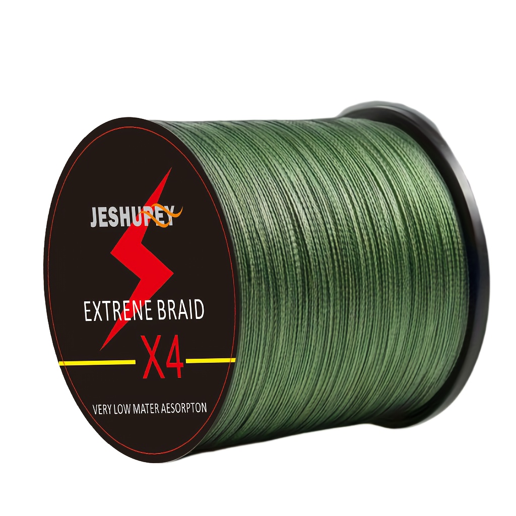 

4-strand Pe Fishing Line, 300/500m - Strong Pull 12-80lb For Freshwater & Saltwater Angling, Green, Abrasion-resistant, Fishing Road