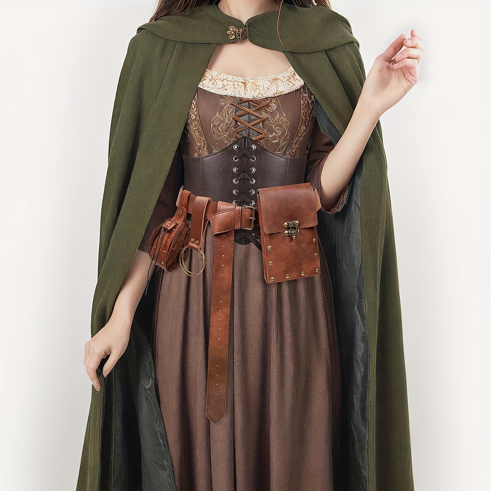 5pcs womens renaissance costume set belt purse potion bottle 