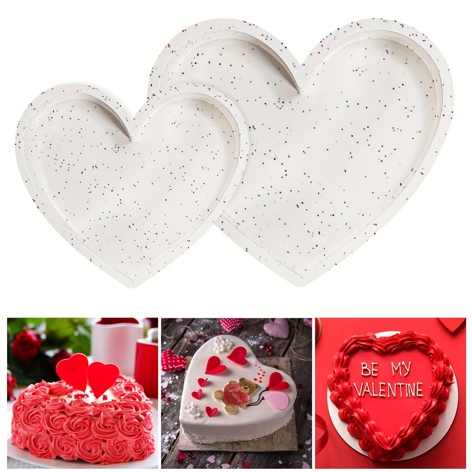 3pcs silicone heart shaped cake pans 10 inch inch inch mini
