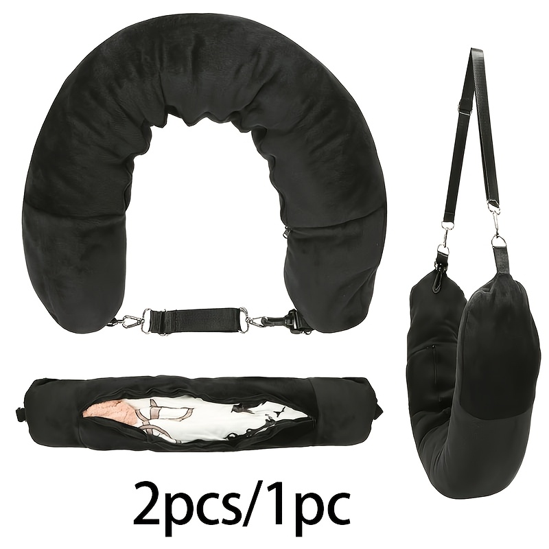 2pcs/1pc U-shaped Pillow, Fillable With Clothing, Portable, Perfect For | Travel | Picnic | Must-have For