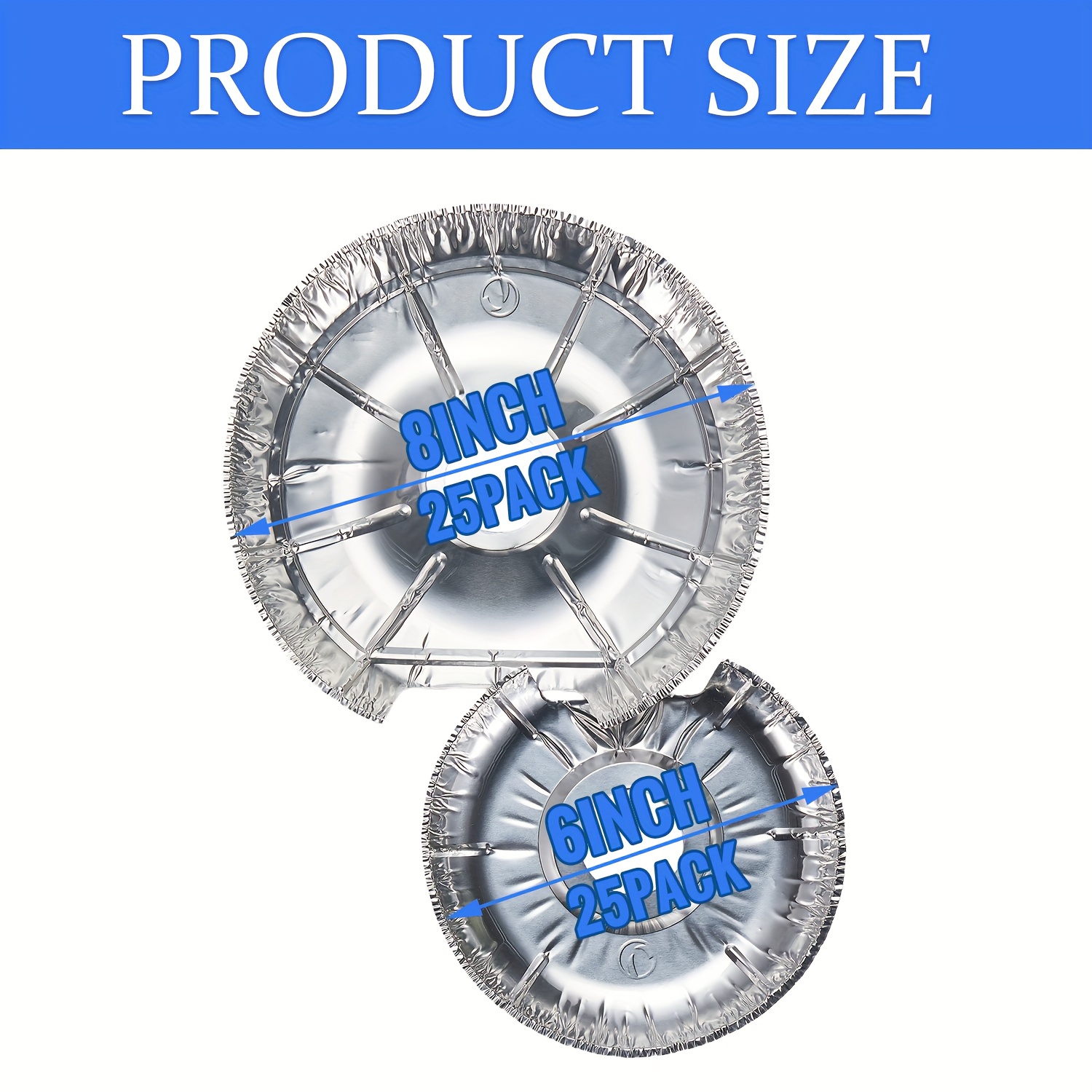 TEMU A Set Of 25 Covers For 6-inch And 25 Covers For 8-inch Electric Stove Burners, Along With Drip Pans For Sizes, Made Of Disposable Aluminum Foil To Protect Your Kitchen Range From Grease And Food
