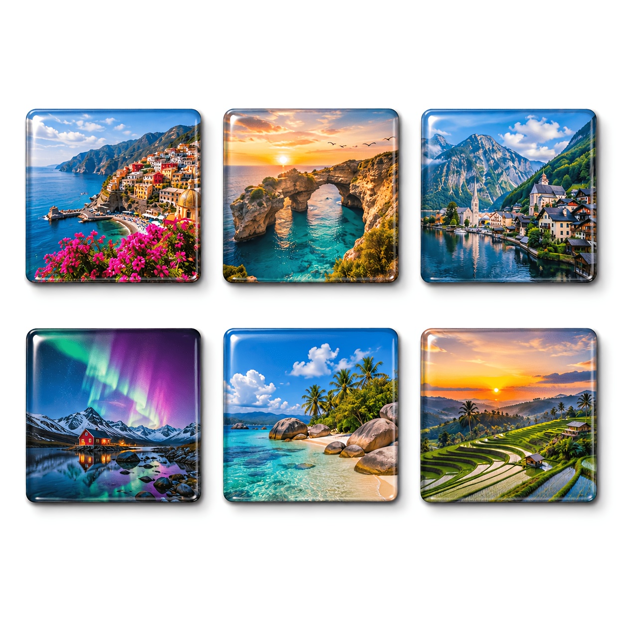 TEMU Custom 6pcs Acrylic Fridge Magnets, Minimalist Aesthetic Home Magnets, Thin Portable Design, Removable Without Residue, Suitable For Dormitory