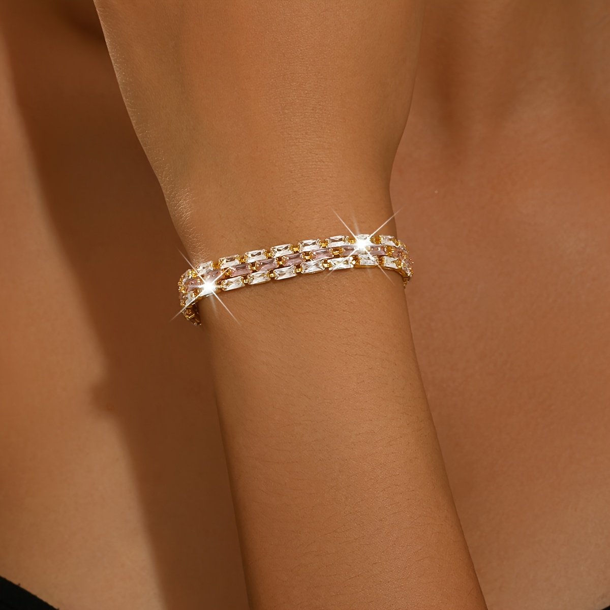 Luxurious Rectangular Cubic Zirconia Bracelet
