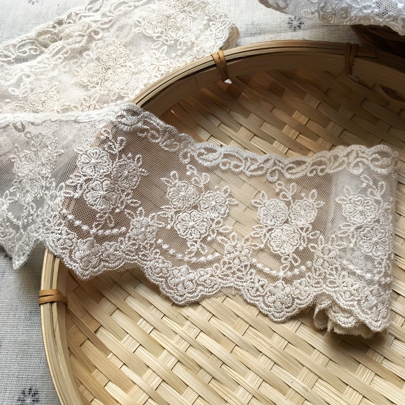 8cm Wide Mesh Embroidered Lace Trim Dress Decoration Accessory Ribbon Fabric Trim