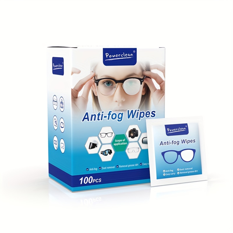 

100pcs Anti Fog Lens Wipes Pre-moistened Cleaning Wipes For Glasses Computer Laptops Watch Screens Smart Phones Optical Lens Goggles Quick-dry & Scratch-free