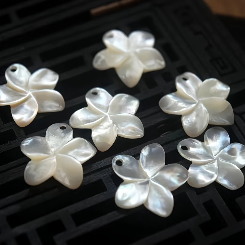 

4pcs Carved Shell Charms White Glossy Pendants, Handcrafted Shell Dangles Charms For Diy Jewelry Making Supplies